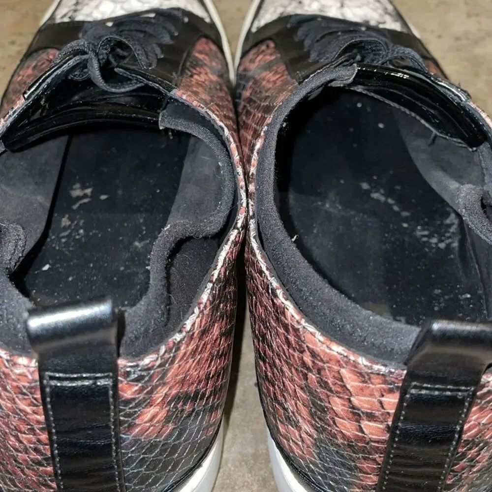 27Edit Naturalizer Valarie Leather Snake Print Sneaker Shoes Womens Size 9M